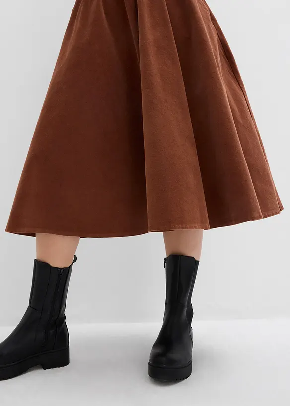 Jupe en velours côtelé, coton extensible, bonprix