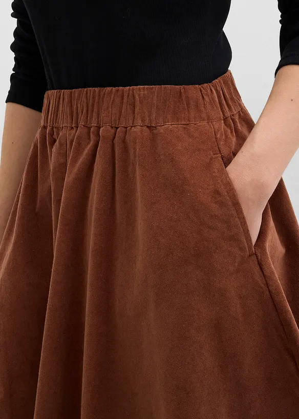 Jupe en velours côtelé, coton extensible, bonprix