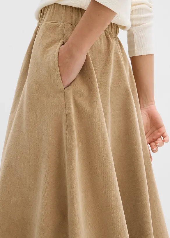 Jupe en velours côtelé, coton extensible, bonprix