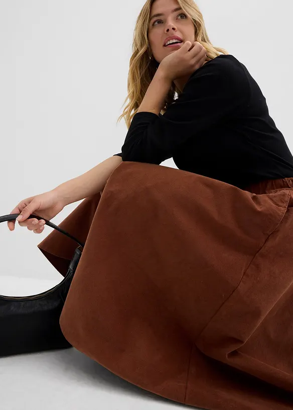 Jupe en velours côtelé, coton extensible, bonprix