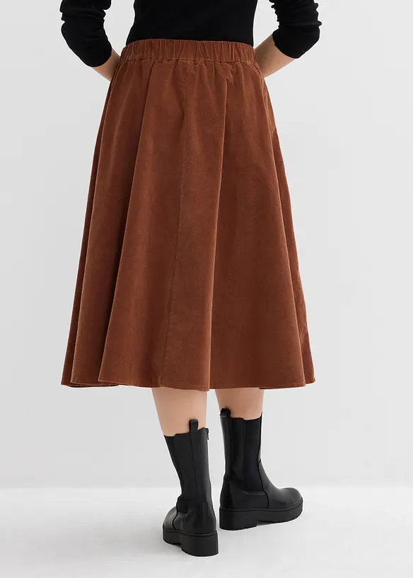 Jupe en velours côtelé, coton extensible, bonprix