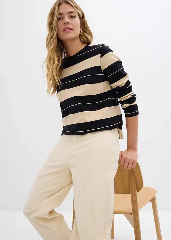 Pantalon barrel en velours côtelé, bonprix