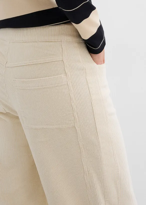 Pantalon barrel en velours côtelé, bonprix