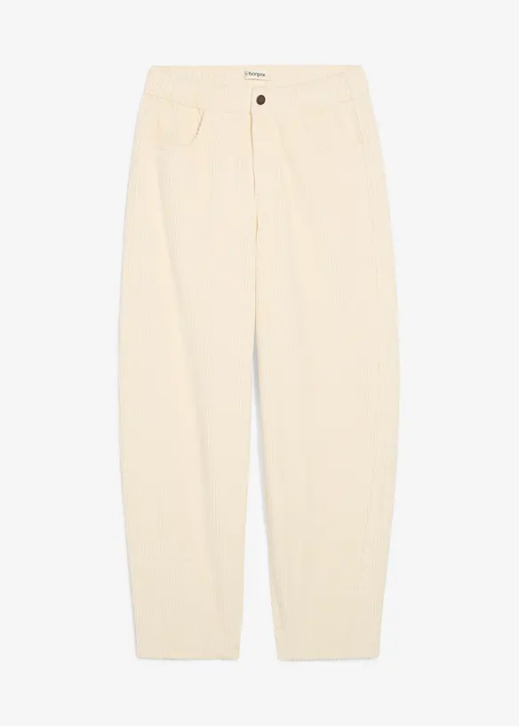 Pantalon barrel en velours côtelé, bonprix