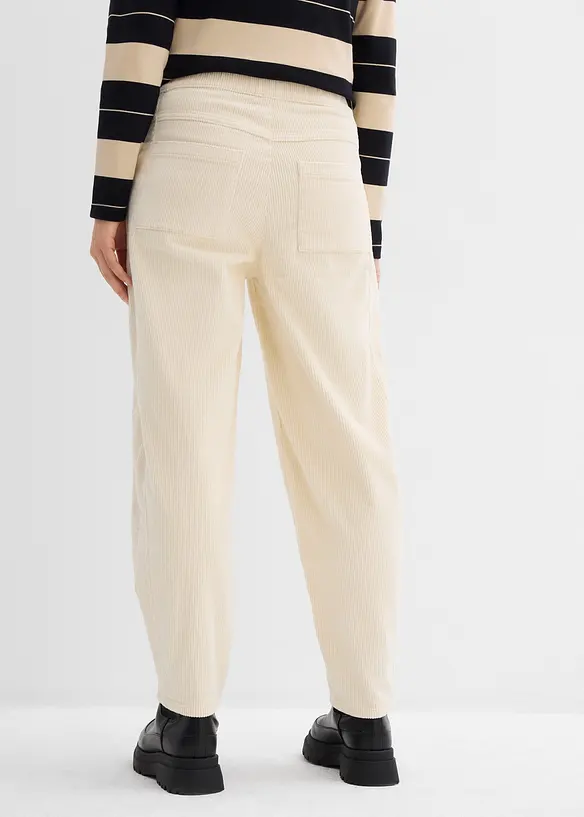 Pantalon barrel en velours côtelé, bonprix