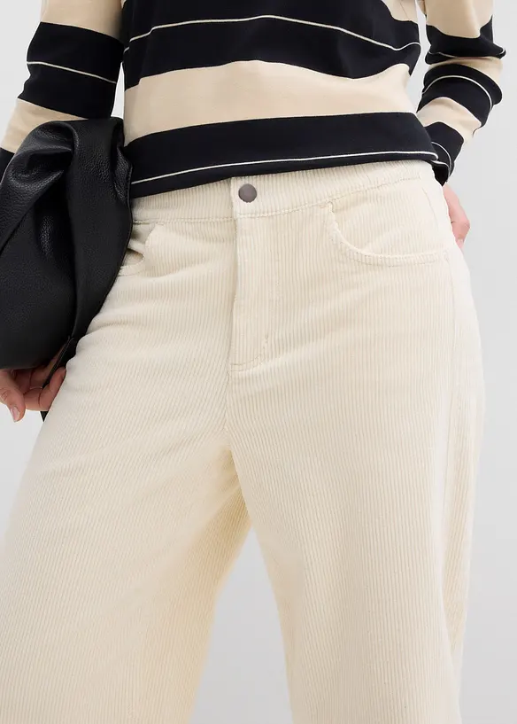 Pantalon barrel en velours côtelé, bonprix