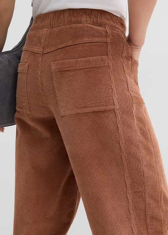 Pantalon barrel en velours côtelé, bonprix