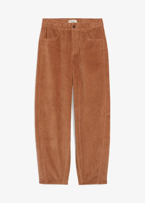 Pantalon barrel en velours côtelé, bonprix