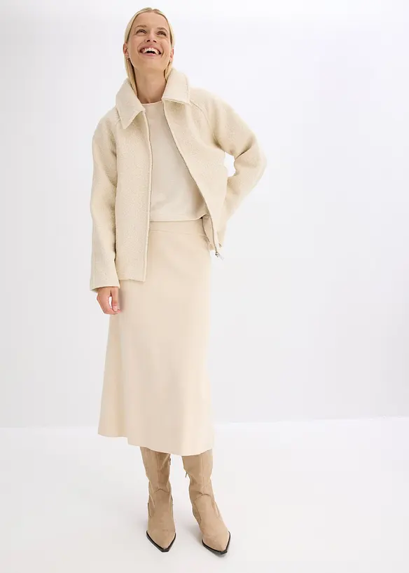 Jupe évasée en maille, bonprix