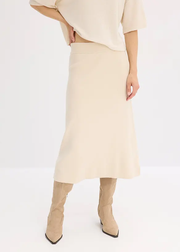 Jupe évasée en maille, bonprix