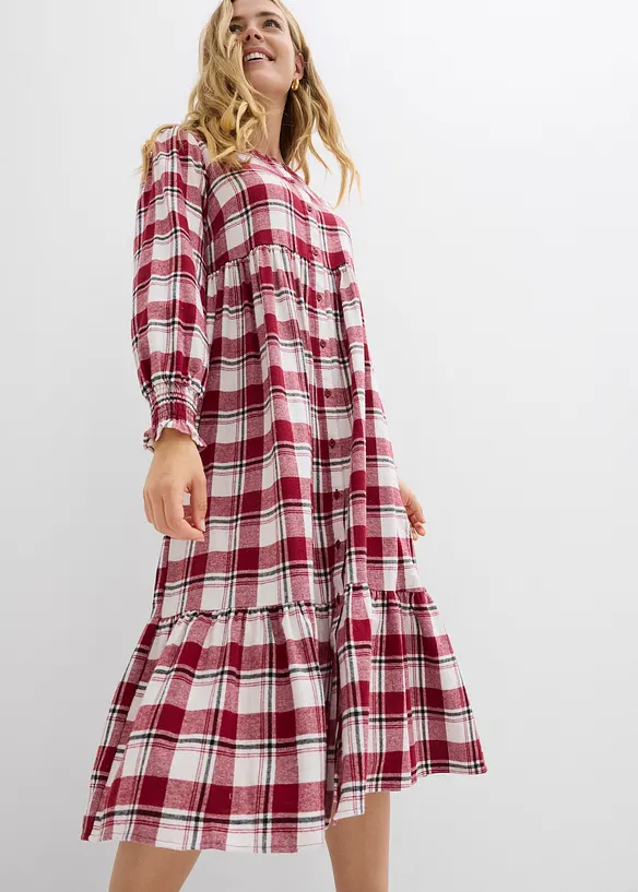 Robe midi en flanelle, bonprix