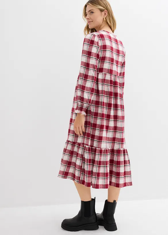 Robe midi en flanelle, bonprix