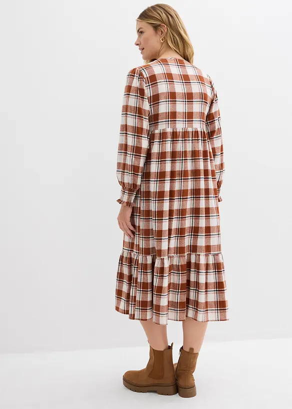 Robe midi en flanelle, bonprix