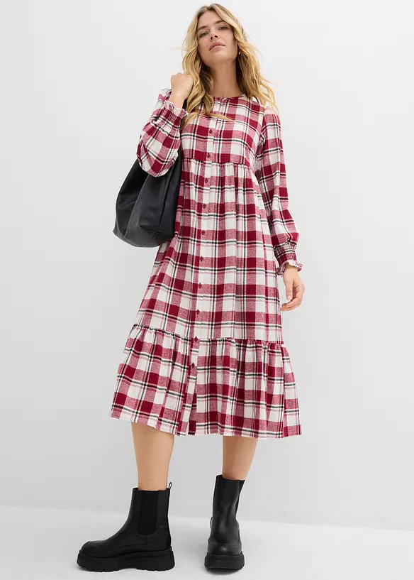 Robe midi en flanelle, bonprix