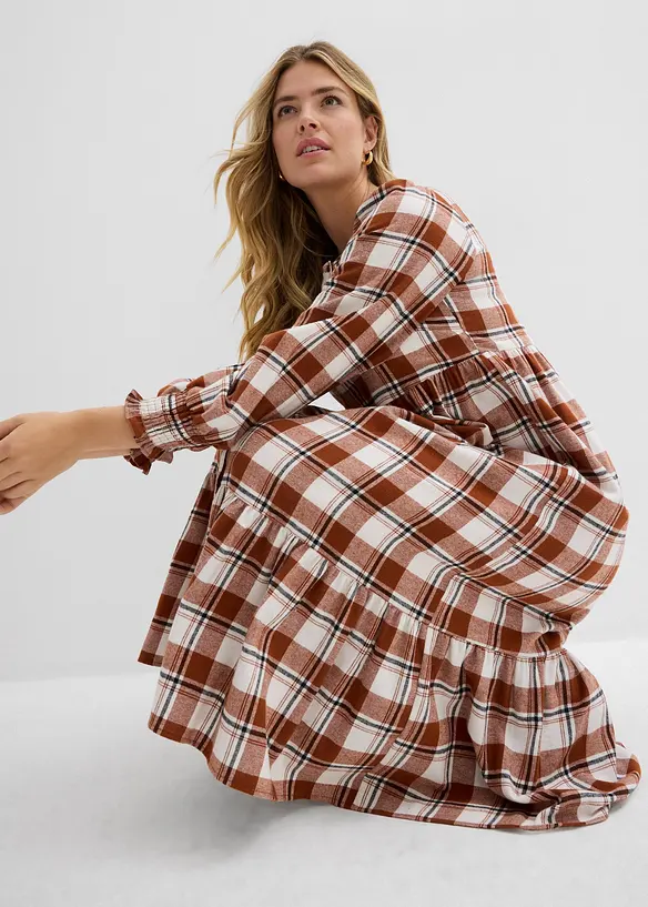 Robe midi en flanelle, bonprix