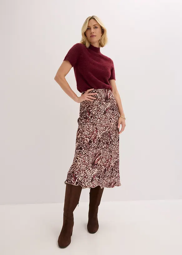 Jupe en satin texturé, bonprix