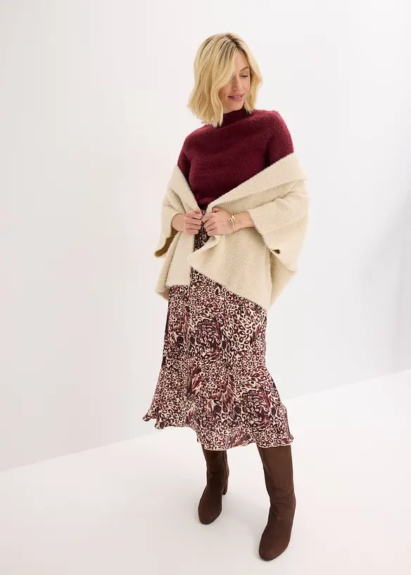 Jupe en satin texturé, bonprix