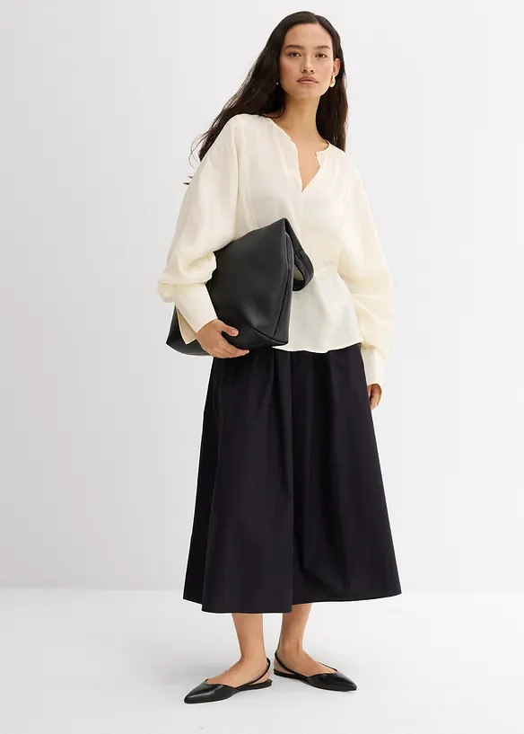 Blouse légèrement satinée en viscose mélangée, bonprix