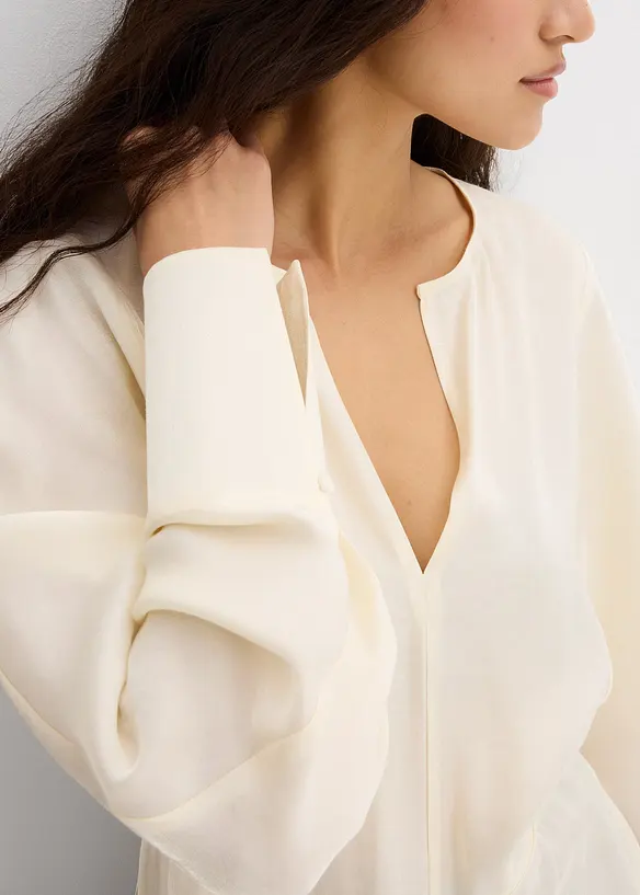 Blouse légèrement satinée en viscose mélangée, bonprix