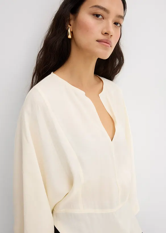 Blouse légèrement satinée en viscose mélangée, bonprix