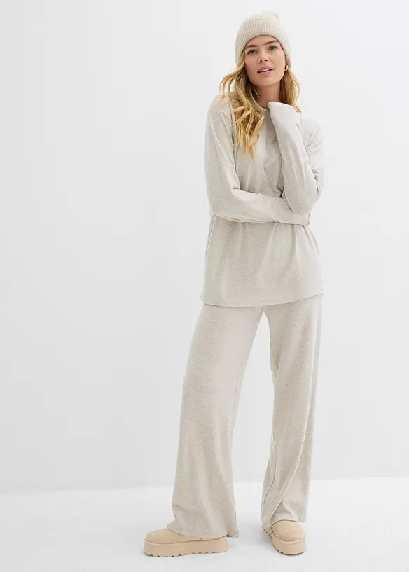 Sweat-shirt long aspect maille, bonprix