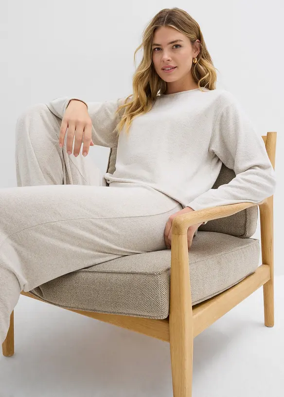 Sweat-shirt long aspect maille, bonprix