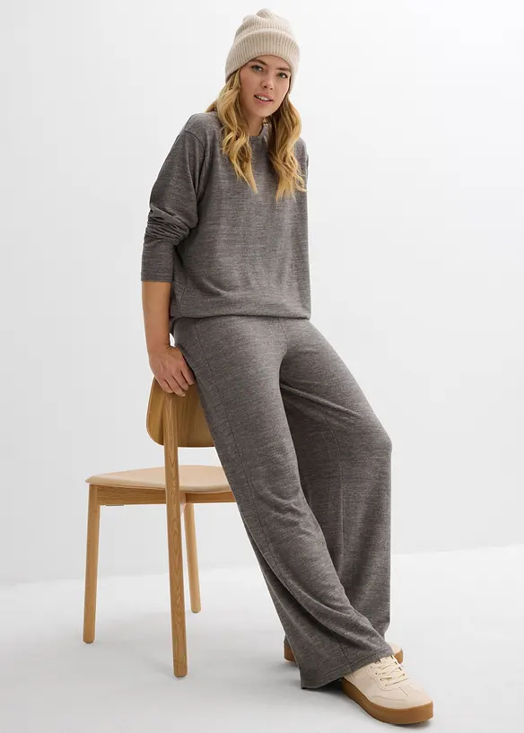 Pantalon palazzo aspect maille, bonprix