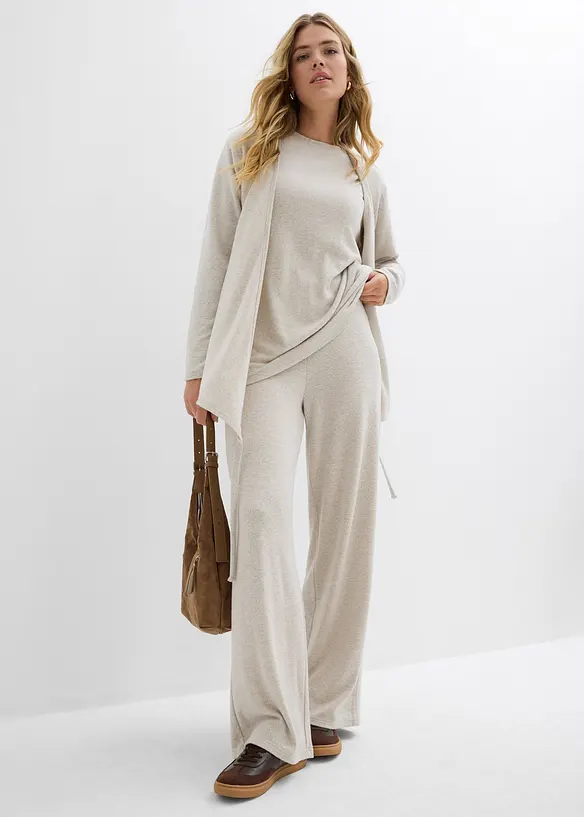 Pantalon palazzo aspect maille, bonprix