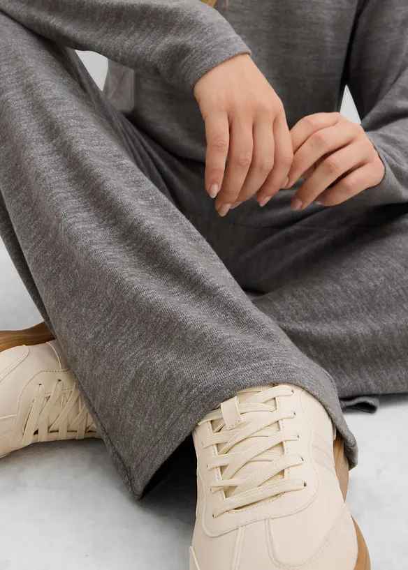 Pantalon palazzo aspect maille, bonprix