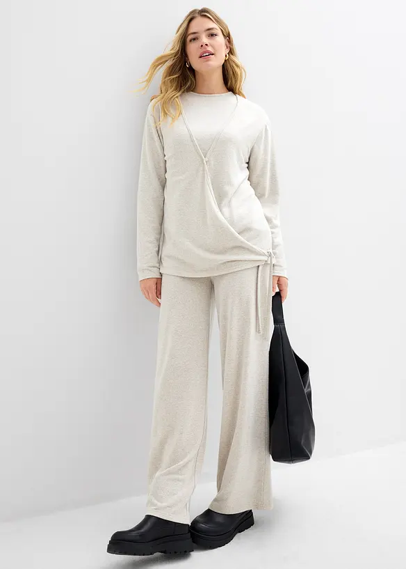 Gilet cache-cœur aspect maille, bonprix