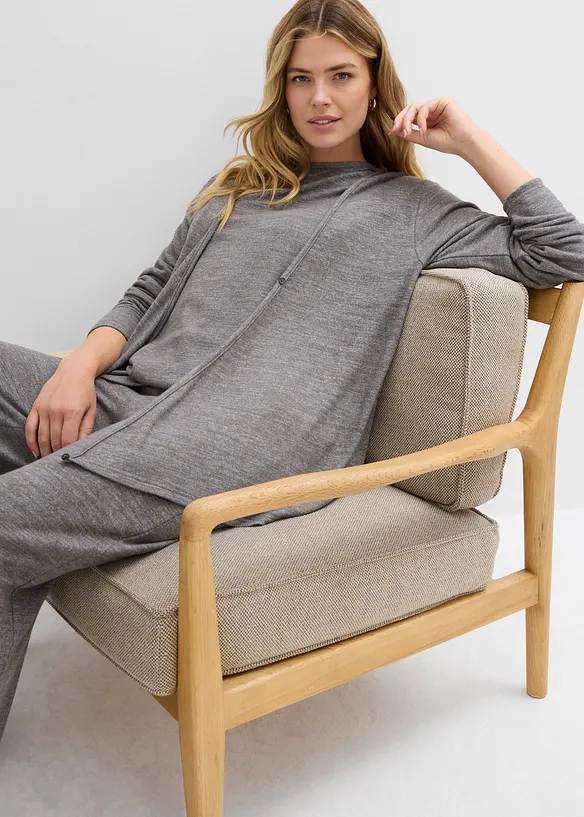 Gilet cache-cœur aspect maille, bonprix