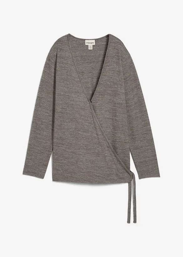 Gilet cache-cœur aspect maille, bonprix