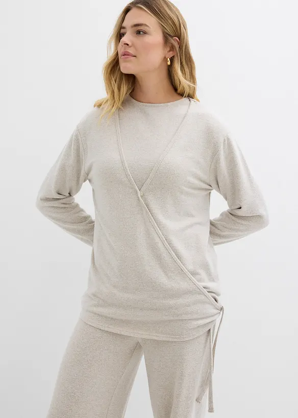 Gilet cache-cœur aspect maille, bonprix