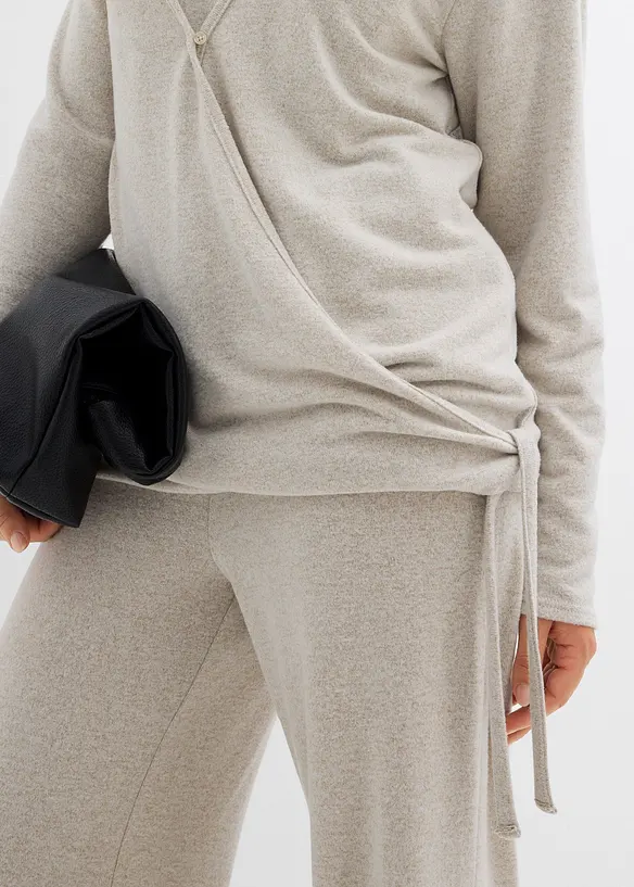 Gilet cache-cœur aspect maille, bonprix