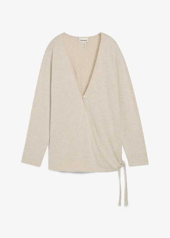 Gilet cache-cœur aspect maille, bonprix