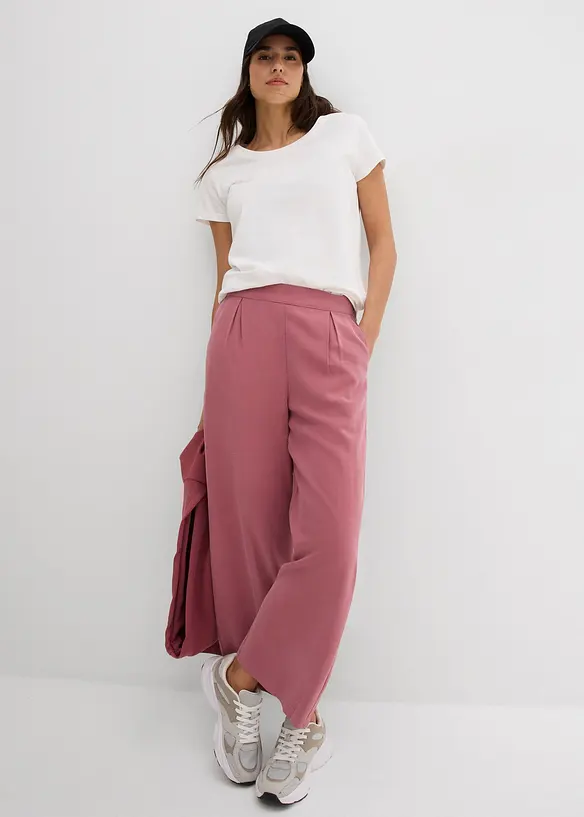 Pantalon raccourci en viscose mélangée, bonprix