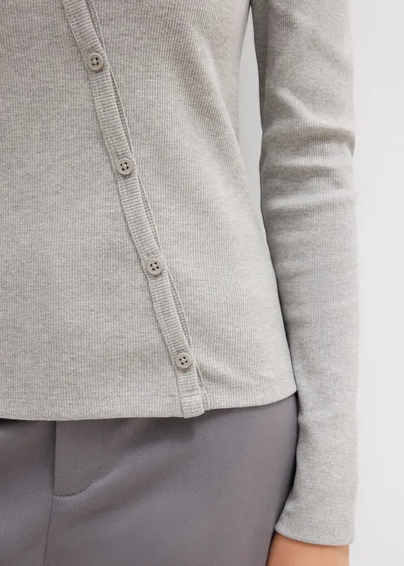 T-shirt manches longues côtelé, bonprix