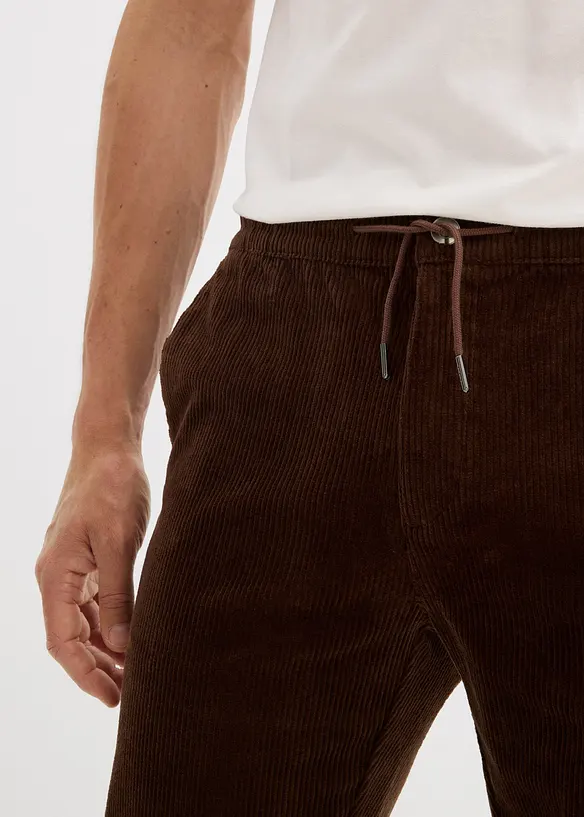 Pantalon jogger en velours côtelé extensible, Regular, bonprix