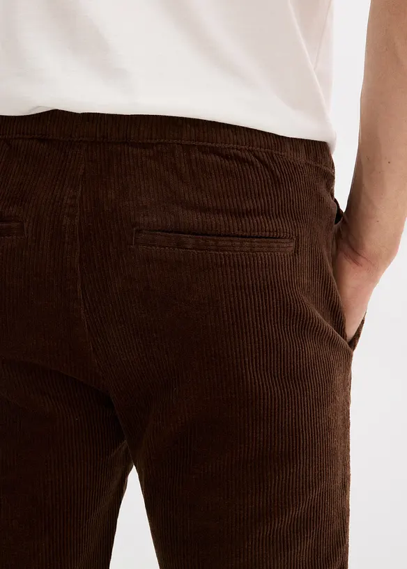 Pantalon jogger en velours côtelé extensible, Regular, bonprix