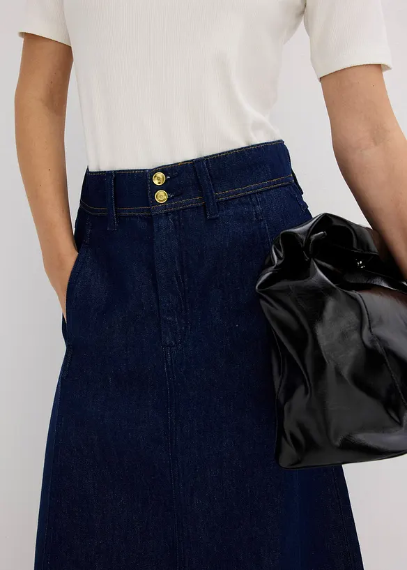 Jupe midi en jean, bonprix