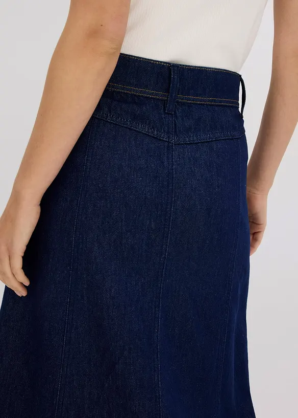 Jupe midi en jean, bonprix