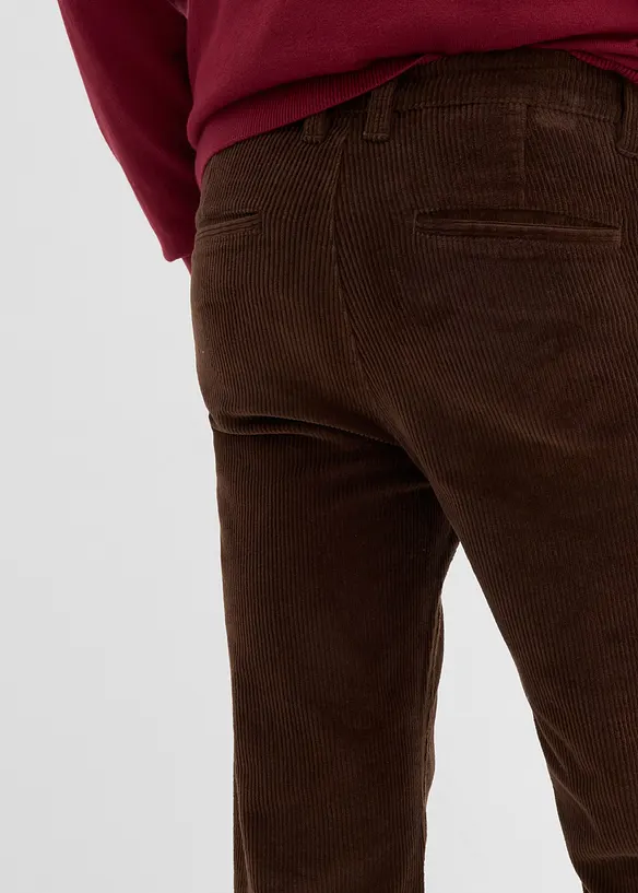 Pantalon droit en velours côtelé extensible, loose, bonprix