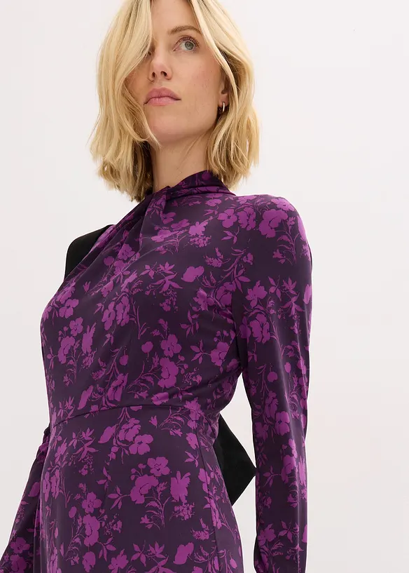 Robe midi à col montant, bonprix