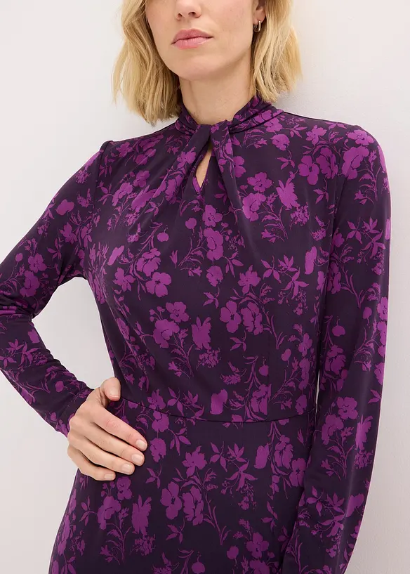 Robe midi à col montant, bonprix