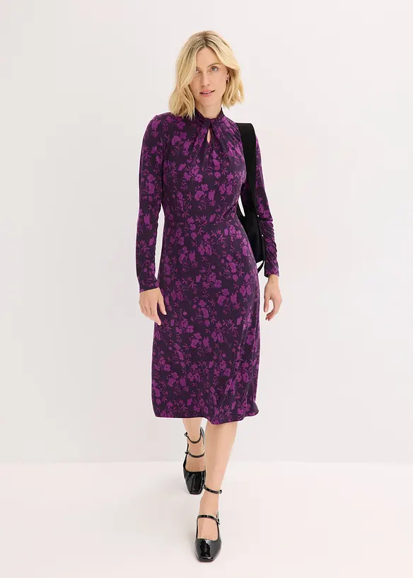 Robe midi à col montant, bonprix