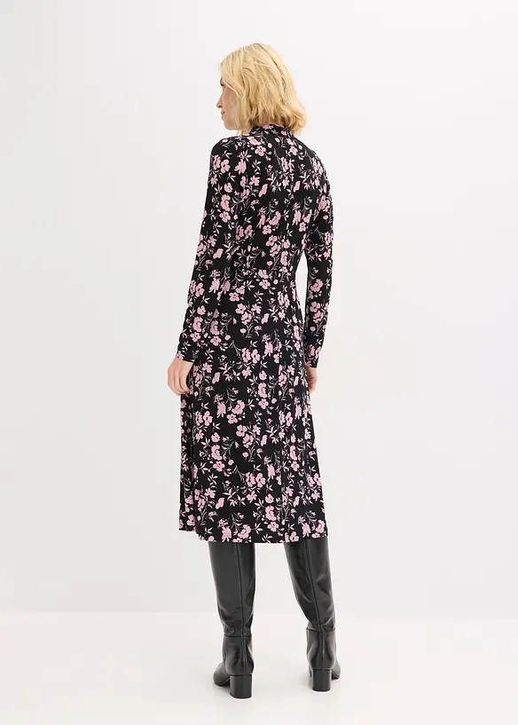 Robe midi à col montant, bonprix