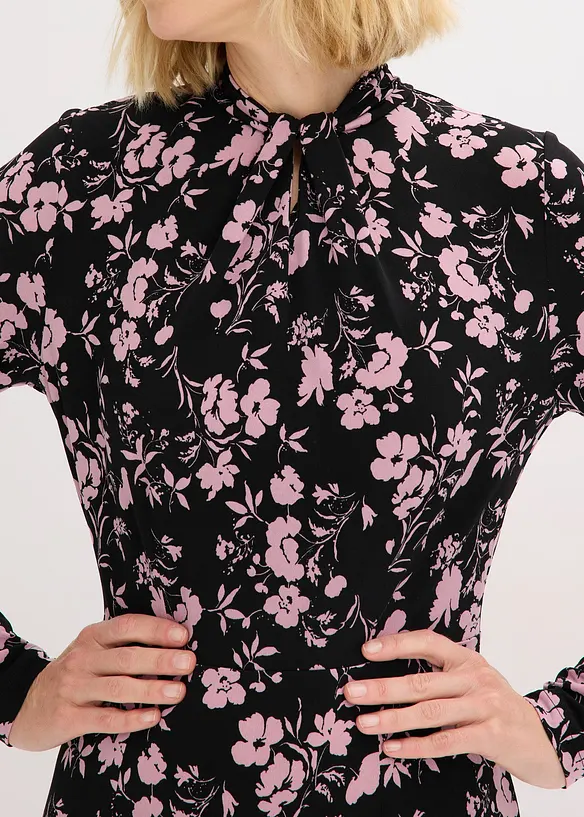 Robe midi à col montant, bonprix