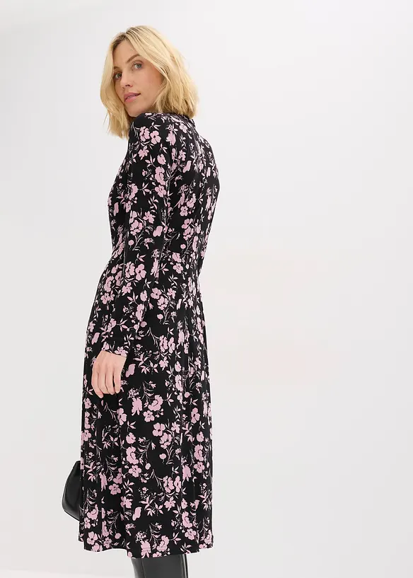 Robe midi à col montant, bonprix
