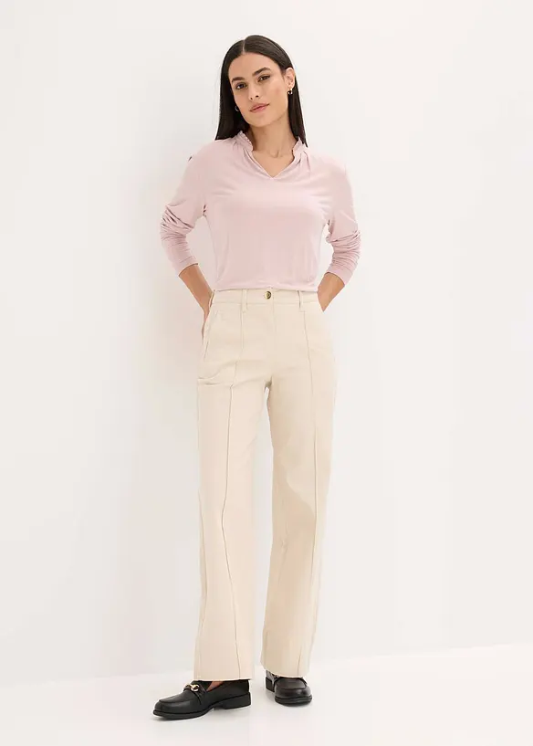 T-shirt blouse à col montant, bonprix