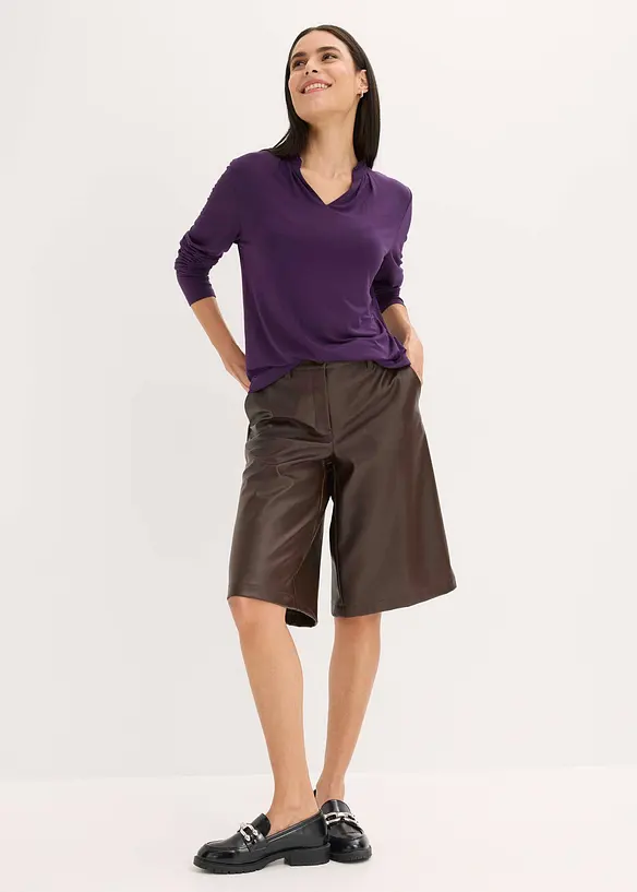 T-shirt blouse à col montant, bonprix